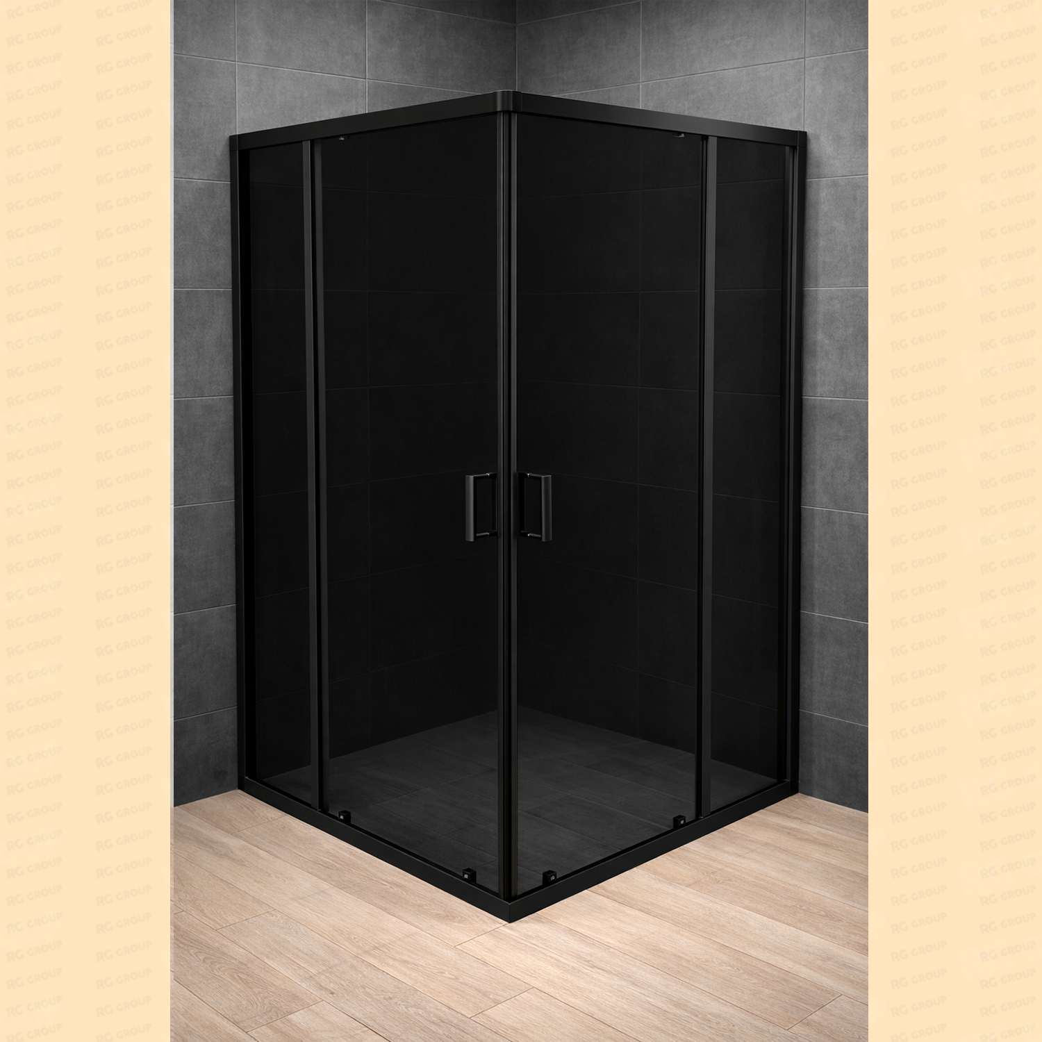 26924 - KABINA AFRO 90X90 SIVO 6MM 3152