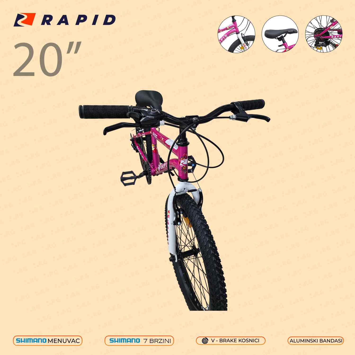 29682 - VELOSIPED 20 RAPID ROSE PINK - Image 2