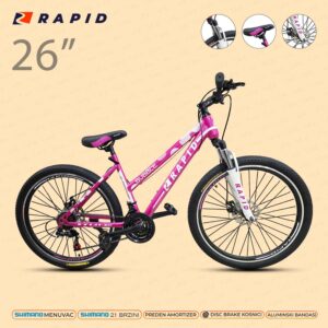 29686 - VELOSIPED 26 RAPID BUBBLE PINK DISC+AM
